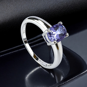 Alexandrite Solitaire Silver Ring