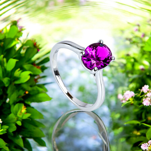 Sterling Silver Prong Set 8mm x 6 mm Alexandrite Ring