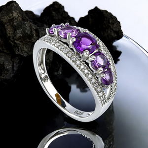 Sterling Silver Stackable Amethyst Ring