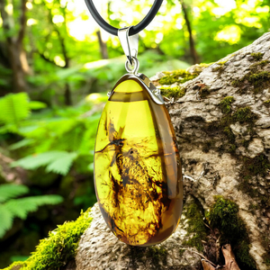 Sterling Silver Genuine Amber Necklace