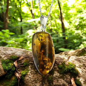 Natural Amber Pendant With Sterling Silver
