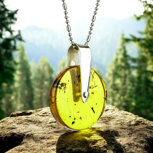 Genuine Amber Pendant With Ant From Mexico 25 mm x 20 mm