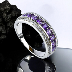 Amethyst Sterling Silver Stackable Ring