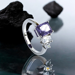 Three Stone Amethyst Ring