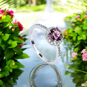 Sterling Silver with Color Changing Purple 6 mm Alexandrite Ring
