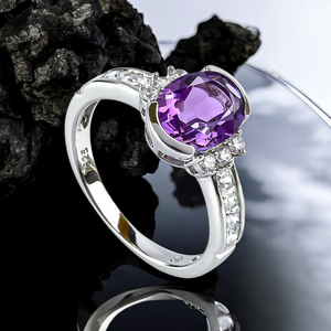 Oval Cut Amethyst Ring