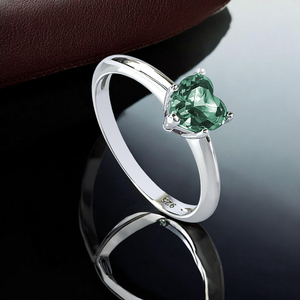 Sterling Silver Heart Shape Cut Alexandrite Ring