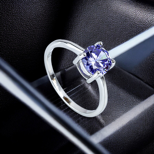 Sterling Silver Solitaire 6 mm Tanzanite Ring