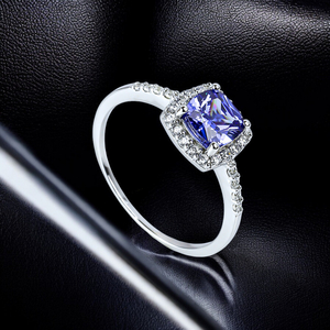 Solitaire Princess Cut Stone Tanzanite Ring