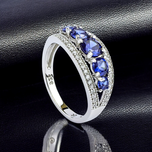 Sterling Silver Stackable Tanzanite Ring