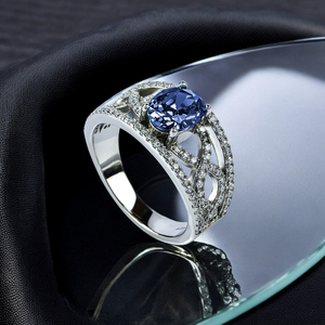 Oval Cut Tanzanite and Simulated Diamonds