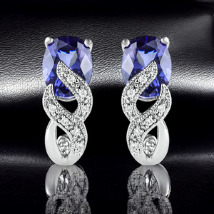 Tanzanite Silver Earrings