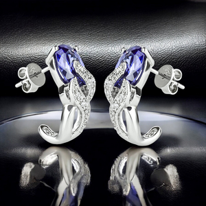 Tanzanite Silver Earrings