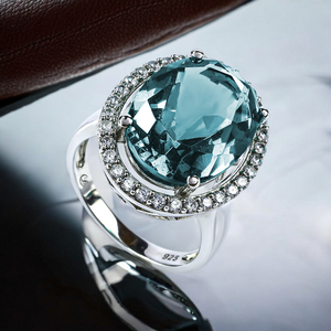 Big Oval Cut 18 mm x 13 mm Alexandrite Sterling Silver Ring