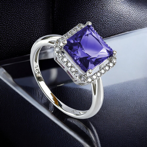 Tanzanite Stone Silver Ring