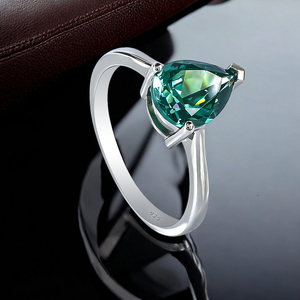 Pear Cut Alexandrite Silver Solitaire Ring