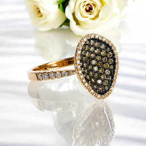 0.60 CTW 14K Yellow Gold Chocolate and White Diamonds Ring