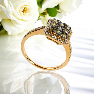 0.88 CTW 14K Yellow Gold Chocolate and White Diamonds Ring
