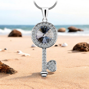 Black Key Swarovski Necklace