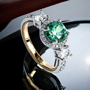 6 mm Alexandrite Sterling Silver Gold Plated Vintage Ring