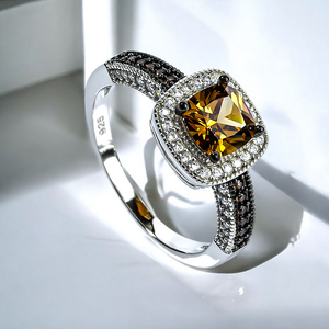 Classic Halo Chocolate Diamond Engagement Ring