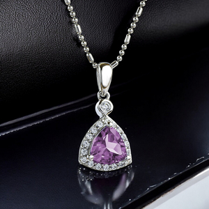 Color Change Trillion Cut Alexandrite Sterling Silver Pendant