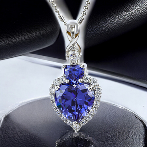Heart Shape Tanzanite Silver Pendant