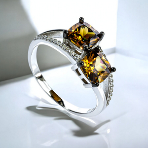 Princess Cut Chocolate Diamond Ring