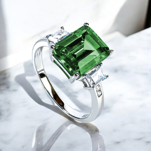 Emerald Sterling Silver Ring
