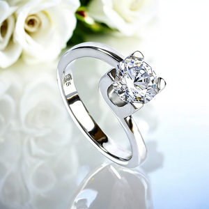 7 mm Simulated Diamond Wedding Silver Ring