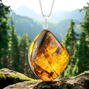 Natural Quality Amber Pendant With Sterling Silver