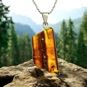 Genuine Amber Pendant From Mexico 31 mm x 16 mm