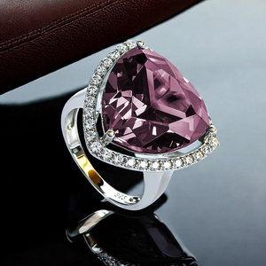 18 mm Huge Sterling Silver Trillion Cut Alexandrite Ring