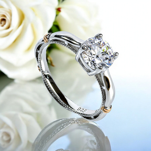 7 mm Simulated Diamond Solitaire Silver Ring
