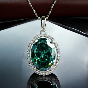 Big Oval Cut Alexandrite Sterling Silver Pendant