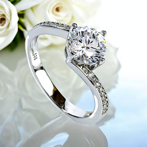 7 mm Bridal  Engagement Silver Ring