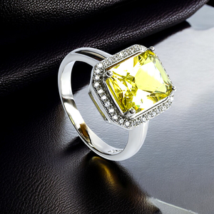 925 Sterling Silver Yellow Alexandrite Ring