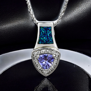 Magical Australian Opal Pendant with Tanzanite