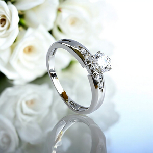 Beautiful Ring With Small Simulated Diamond Stones