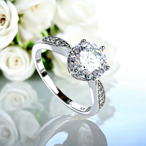 9 mm Bridal Engagement Silver Ring