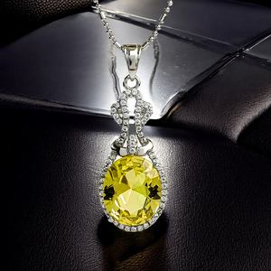 Yellow Alexandrite Sterling Silver Pendant 32 mm x 12 mm