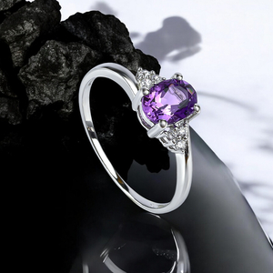 Amethyst Solitaire Ring