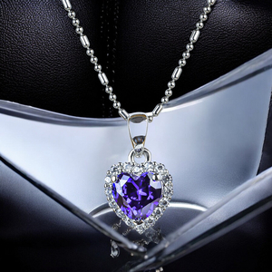 Heart Sterling Silver Pendant With Tanzanite