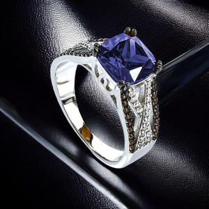 Chocolate Diamond Tanzanite .925 Sterling Silver Ring
