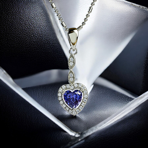 Silver Heart Cut Tanzanite Set Earrings Pendant