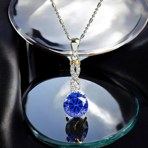 Silver Blue Brilliant Cut Tanzanite Set Earrings Pendant