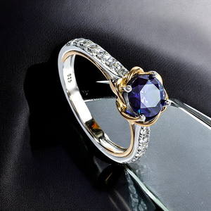 Brilliant Cut 8 mm Tanzanite Silver Ring