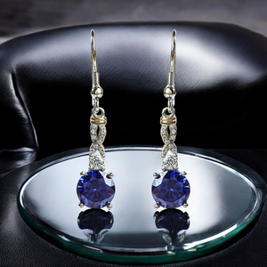 Silver Blue Brilliant Cut Tanzanite Set Earrings Pendant