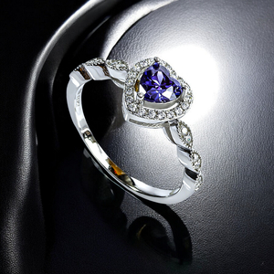 Silver Heart Shape Tanzanite Silver Ring