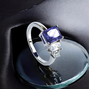 Three Stone Tanzanite Ring